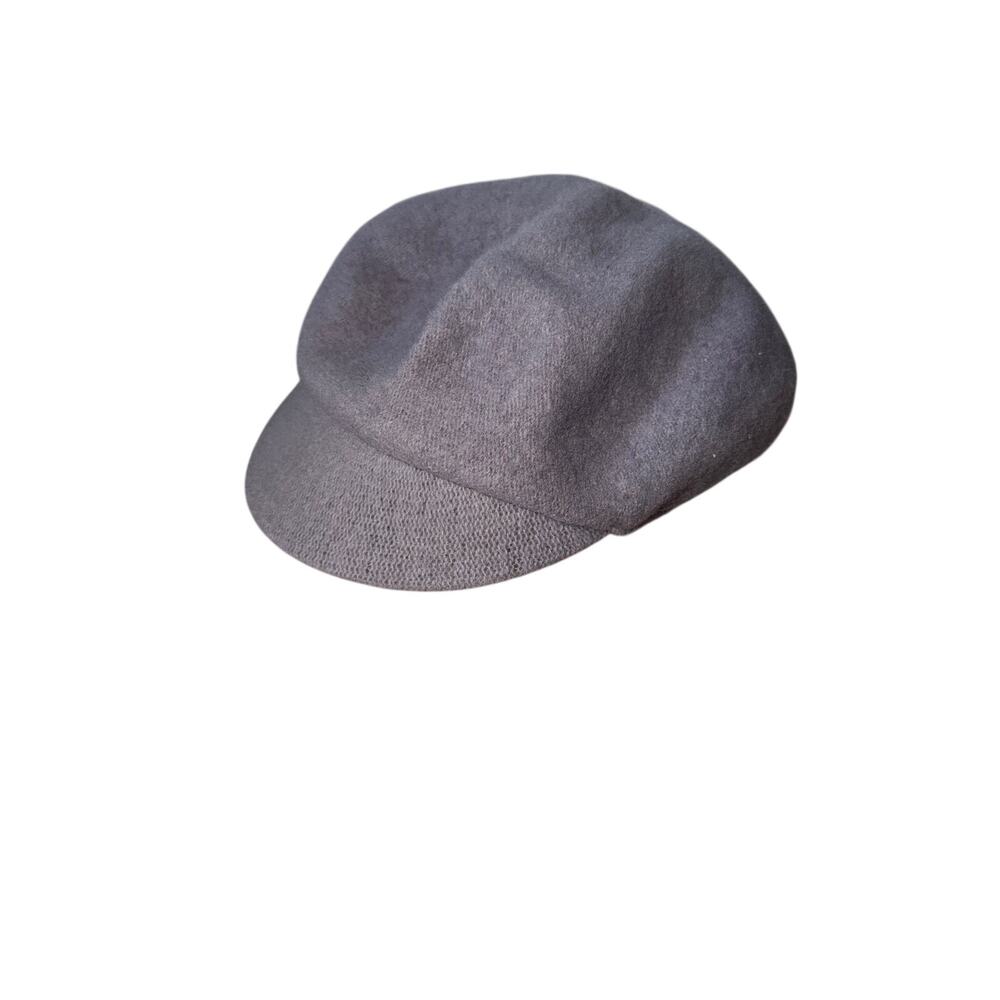Gray 100% Wool Cap Newsboy Style Felt Y2K One Size